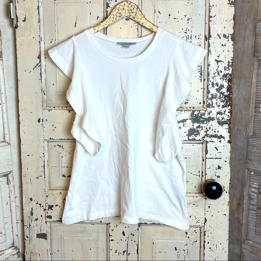 All saints white flowy sleeves top